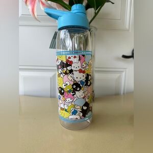 Sanrio Hello Kitty and Friends Plastic Water Bottle With Screw-Top Lid